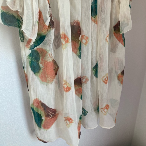 Ulla Johnson Marilyn Ruffle Sleeve Silk Chiffon Blouse 8 - Picture 9 of 9